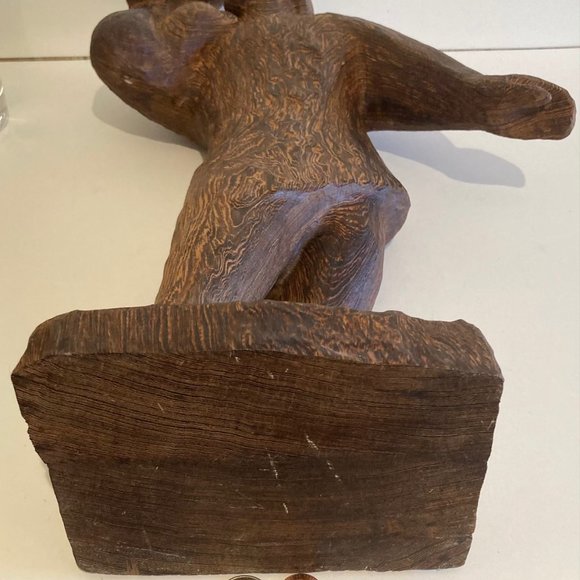 Vintage Fine Art, Inuit Carving, Wood, 20 1/2" - Picture 10 of 10